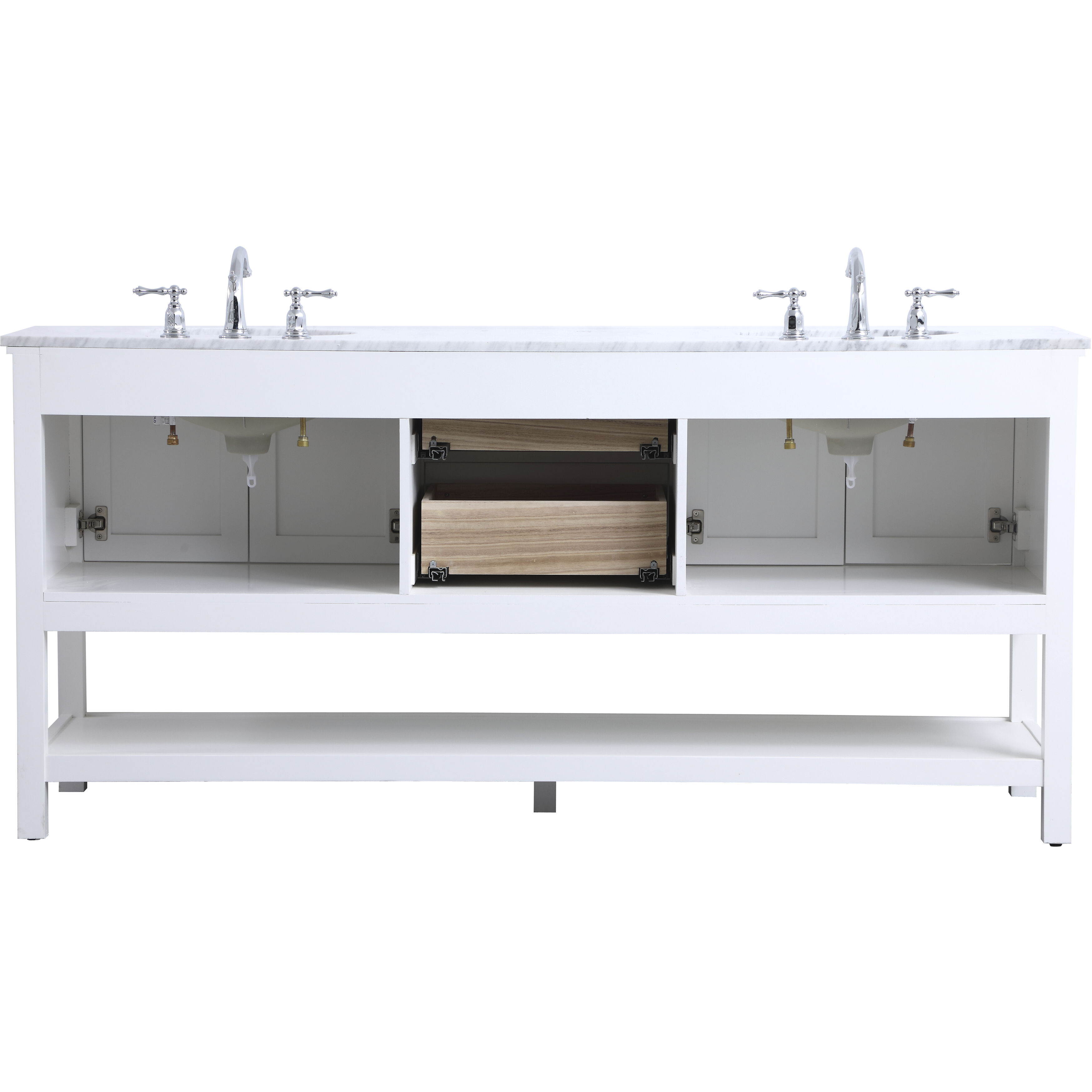 Metropolis 72 X 22 X 33.75 inch White Vanity Sink Set