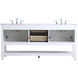 Metropolis 72 X 22 X 34 inch White Vanity Sink Set