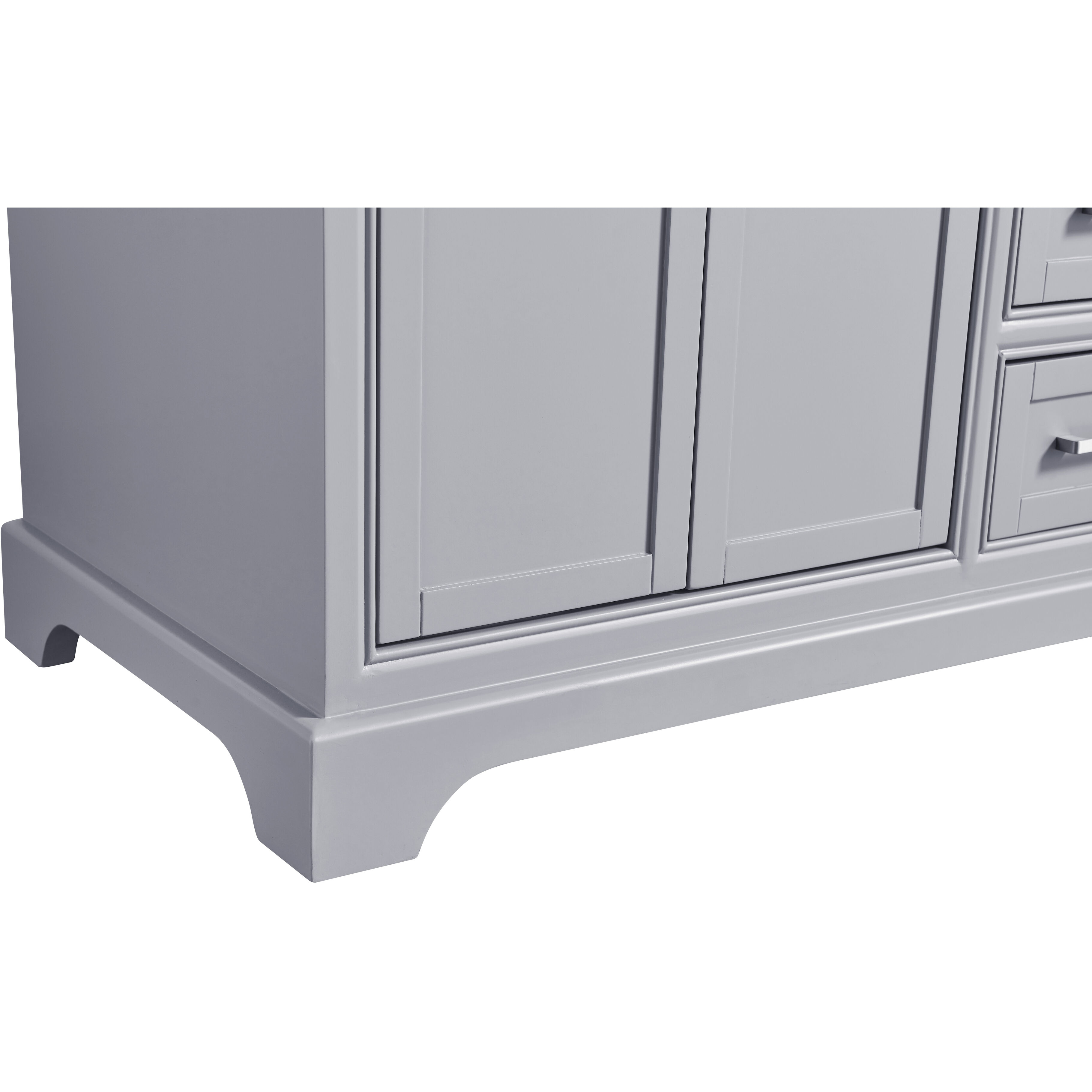 Americana 36 X 35 inch Light Grey with Carrara White Marble Vanity Set in Gray