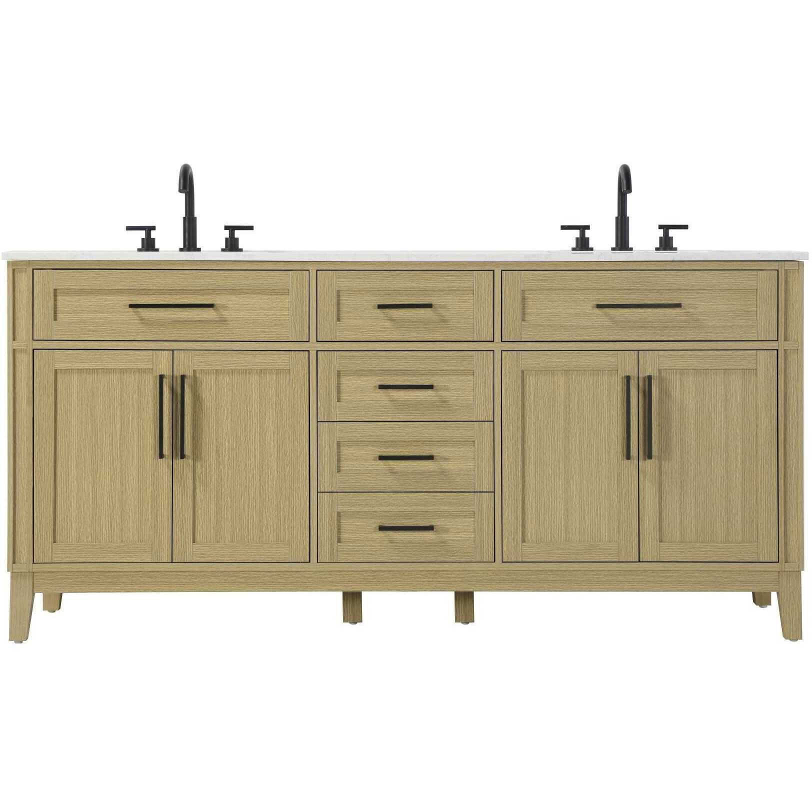 Virginia 72 X 35 inch Honey Brown Bathroom Vanity Cabinet