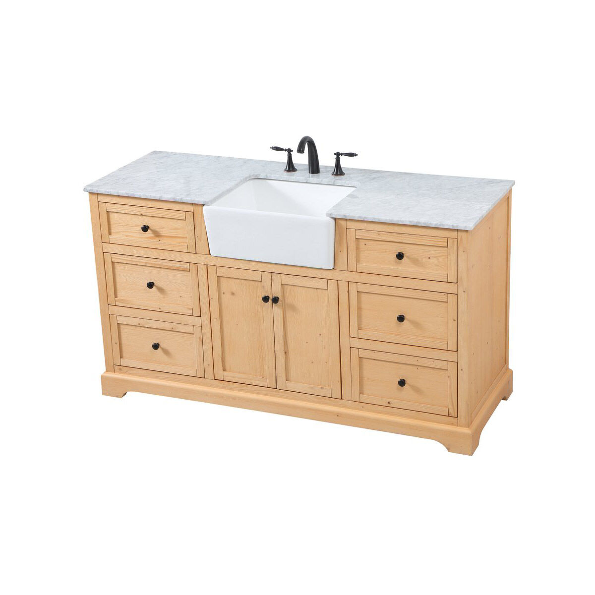 Franklin 60 X 22 X 35 inch Natural Wood Bathroom Vanity Cabinet
