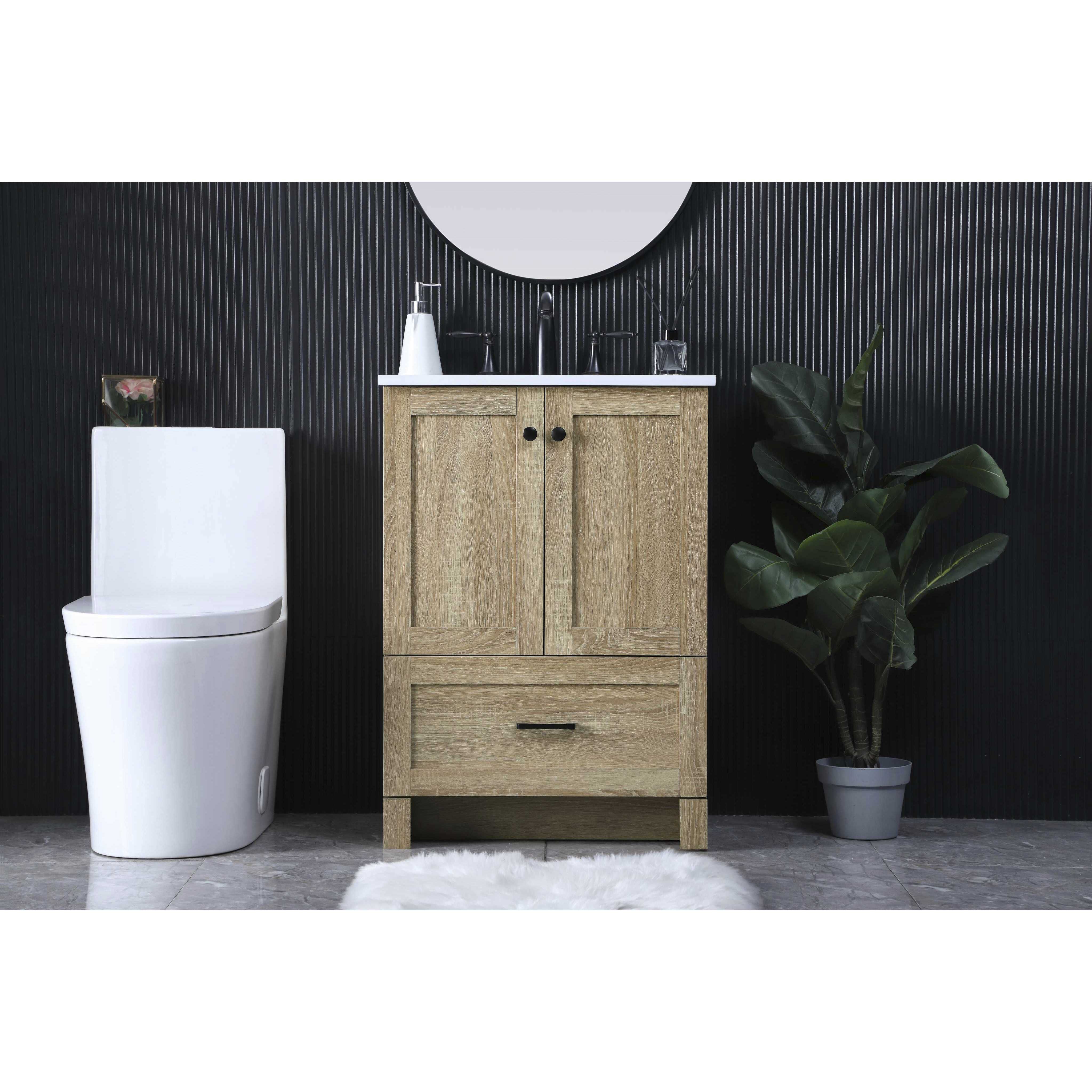 Soma 24 X 34 inch Mango Wood Bathroom Vanity Cabinet