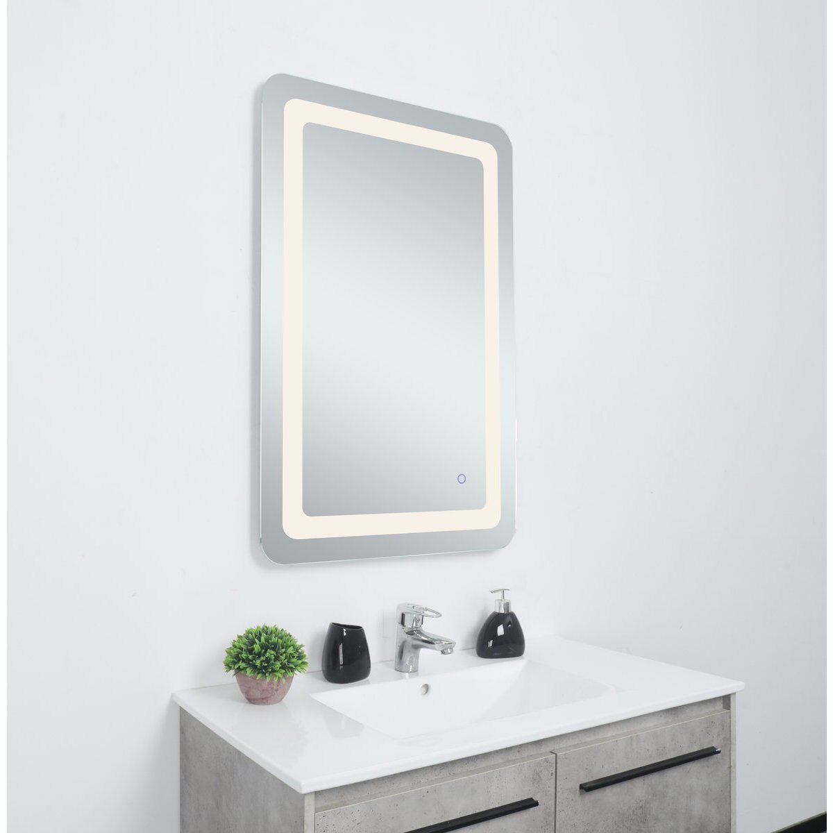 Genesis 30 X 18 inch Glossy White LED Mirror