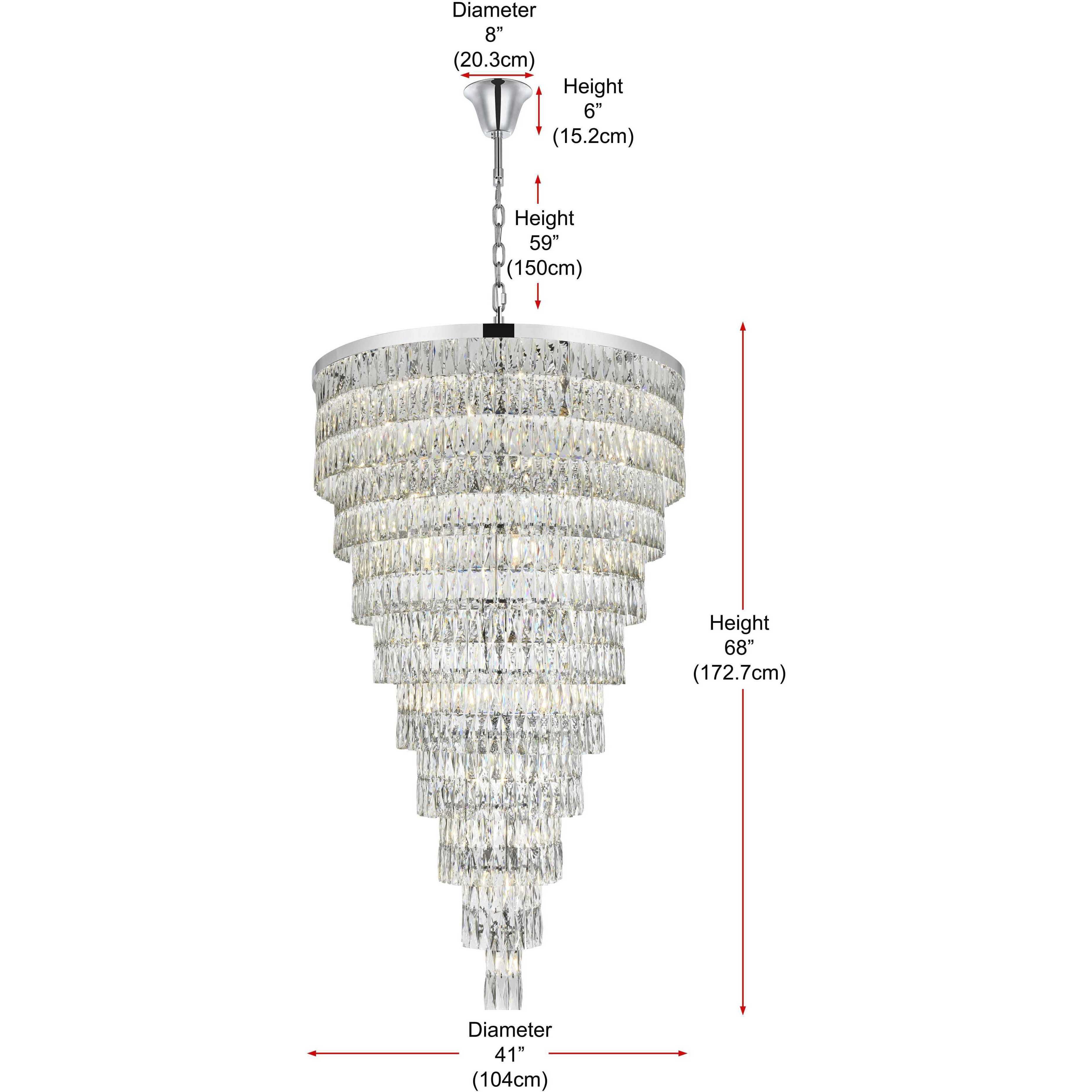 Josephine 61 Light 41 inch Chrome Chandelier Ceiling Light