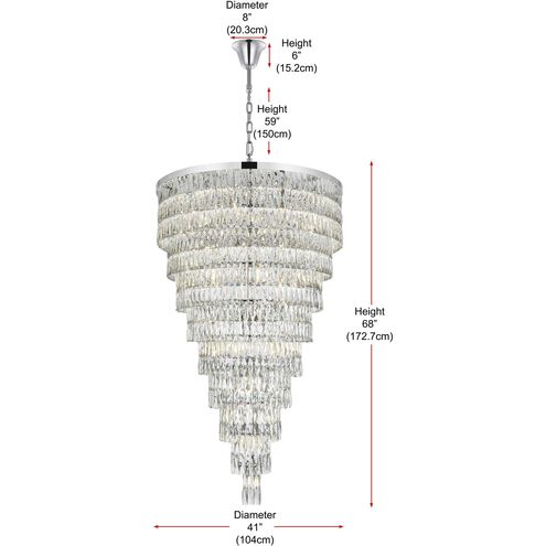 Josephine 61 Light 41 inch Chrome Chandelier Ceiling Light
