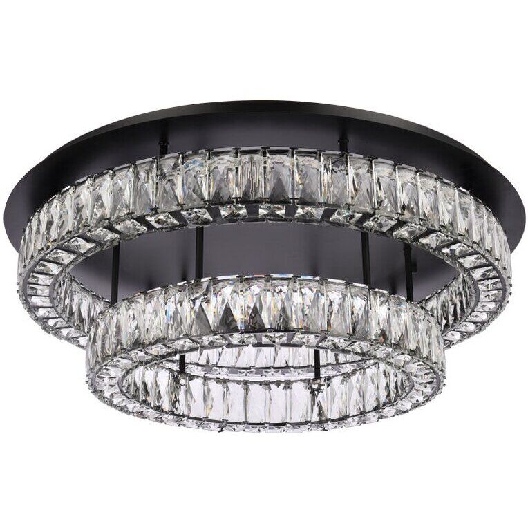 Monroe 2 Light 30 inch Black Flush Mount Ceiling Light