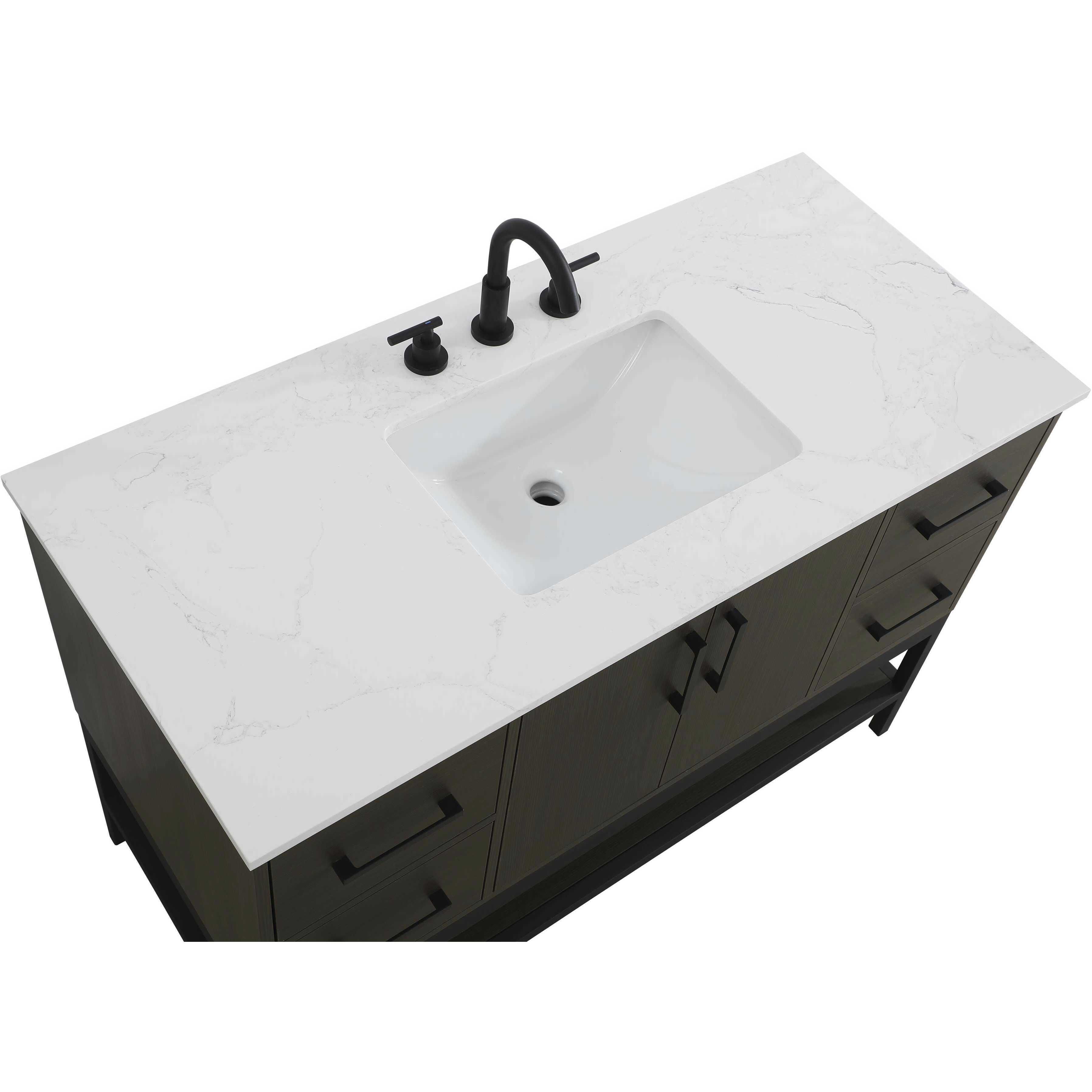 Lennox 48 X 34 inch Mocha Brown Bathroom Vanity Cabinet