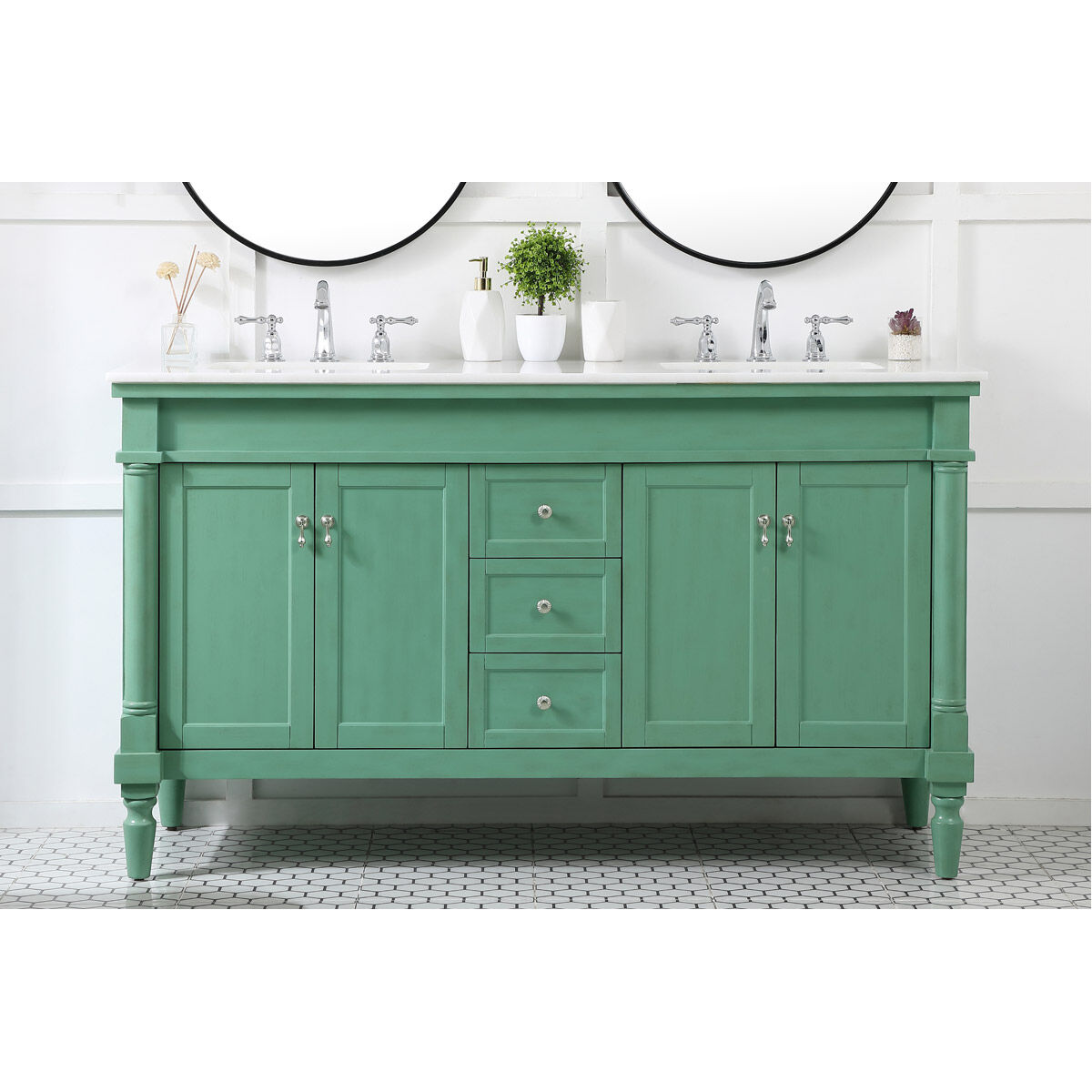 Lexington 60 X 22 X 35 inch Vintage Mint Vanity Sink Set