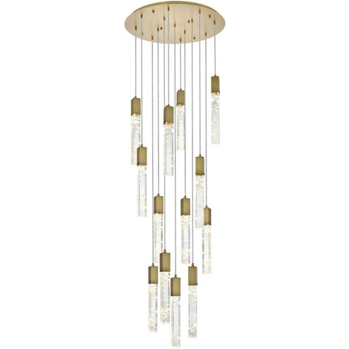 Aurora 13 Light 30 inch Satin Gold Chandelier Ceiling Light