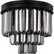 Sydney 9 Light 20 inch Matte Black Flush Mount Ceiling Light in Silver Shade, Urban Classic