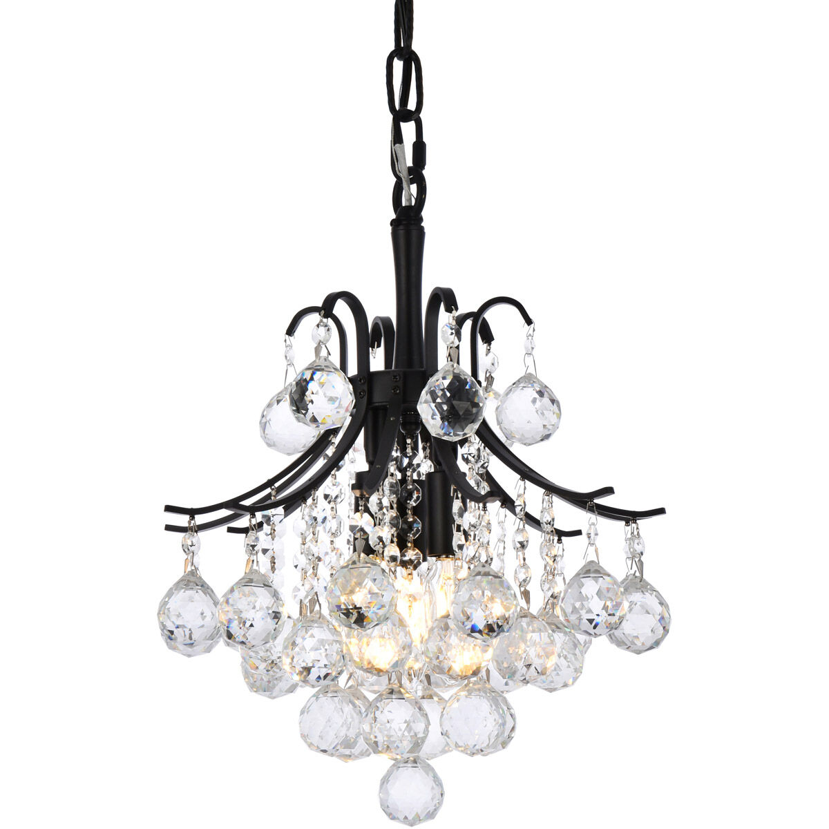 Toureg 3 Light 12 inch Black and Clear Pendant Ceiling Light
