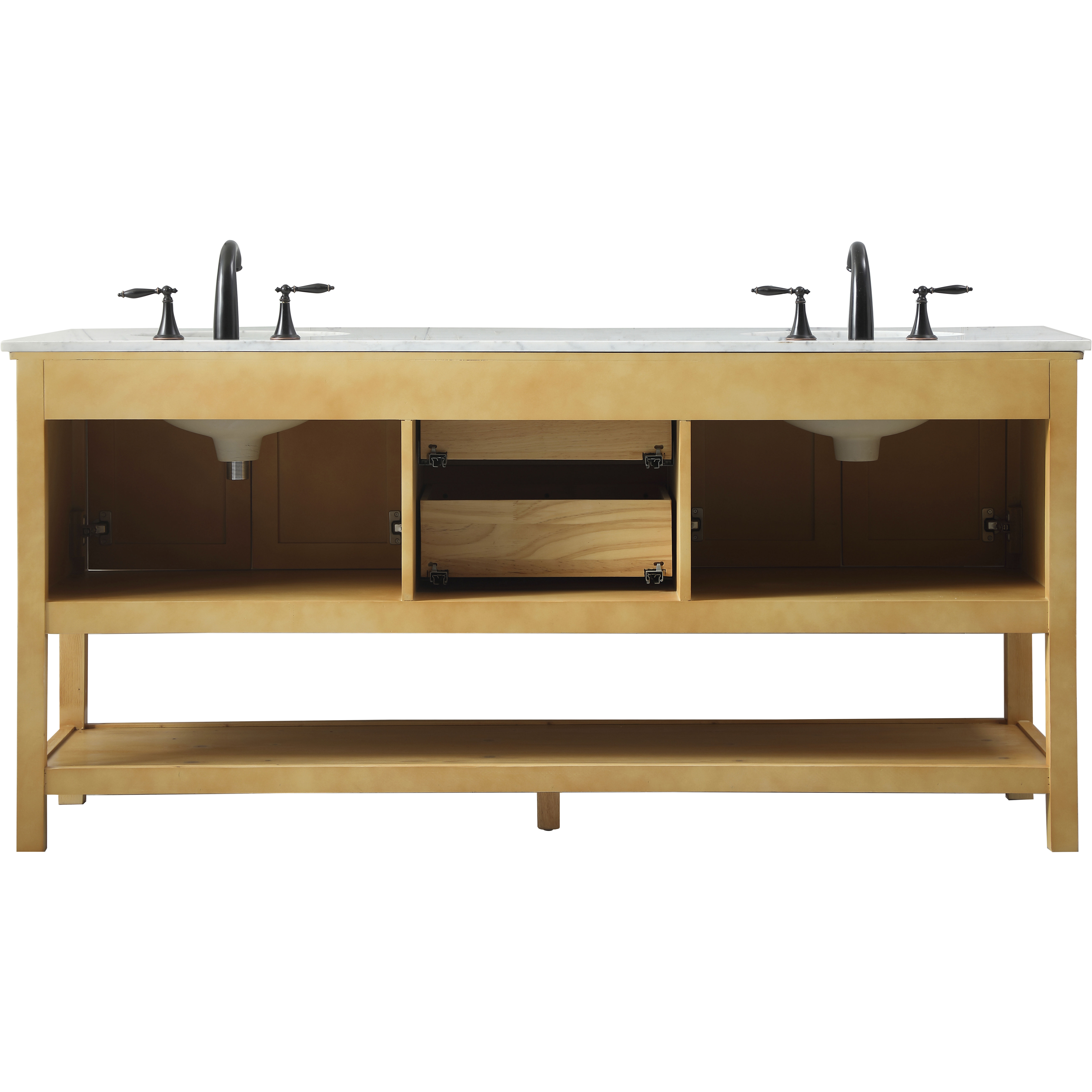 Metropolis 72 X 22 X 34 inch Natural Wood Vanity Sink Set