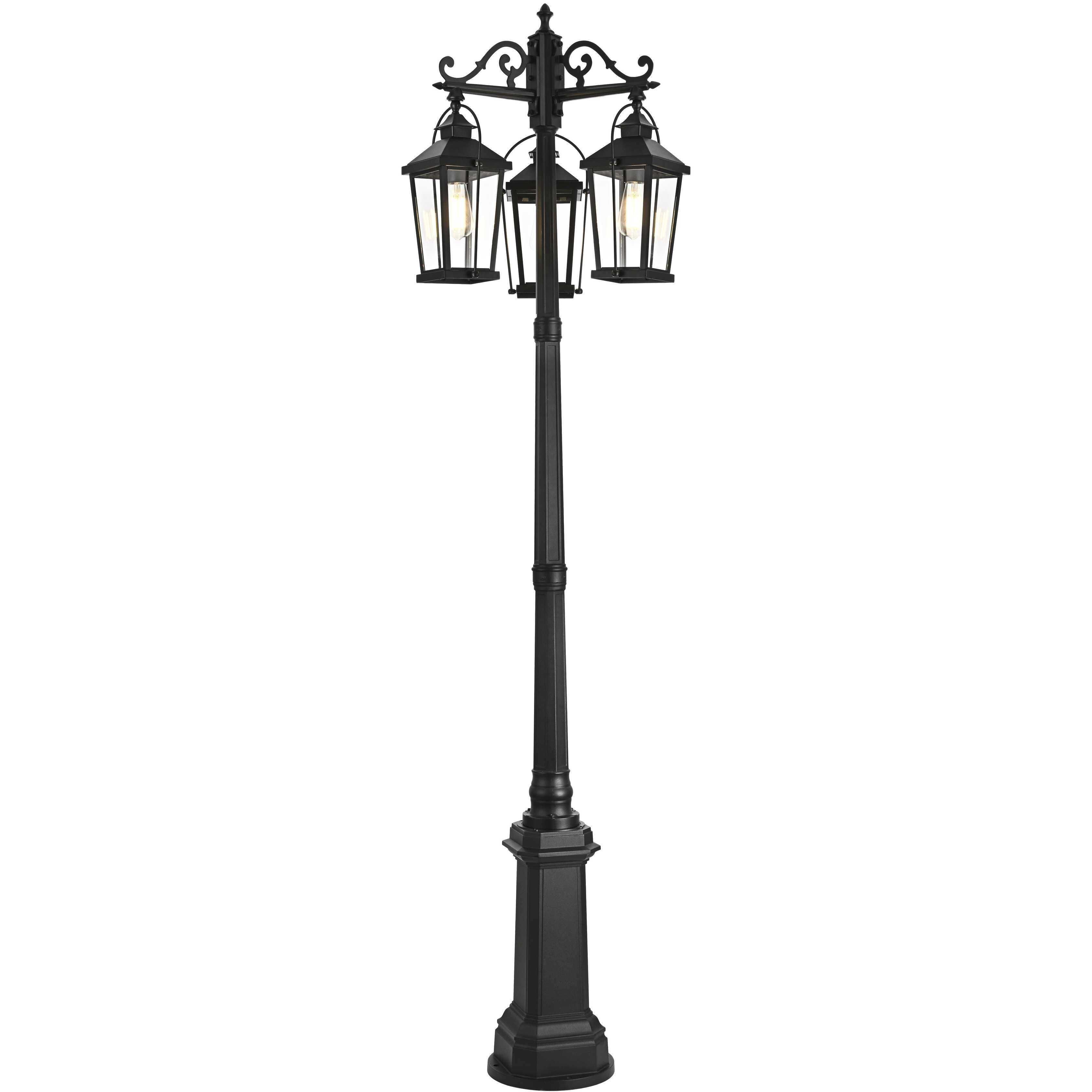 Luz 3 Light 84.5 inch Black Outdoor Post Light