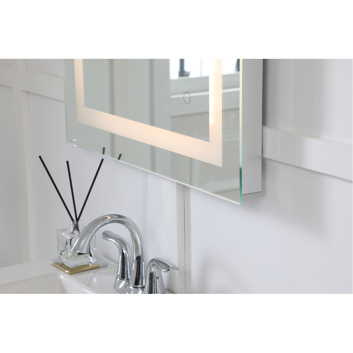 Helios 36 X 27 inch Silver Lighted Wall Mirror 