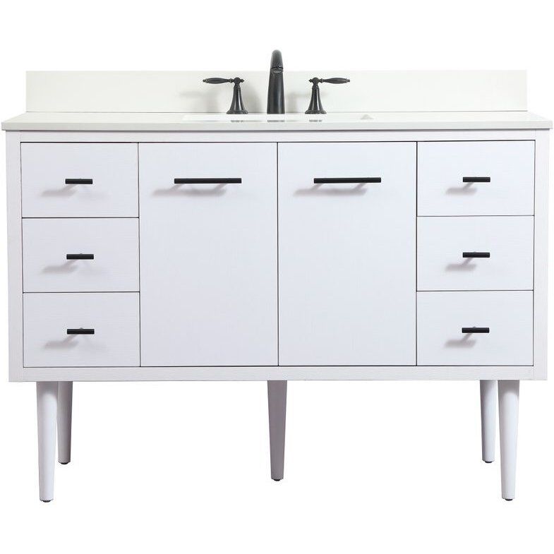 Cyrus 48 X 22 X 33.5 inch White Vanity Sink Set in Included