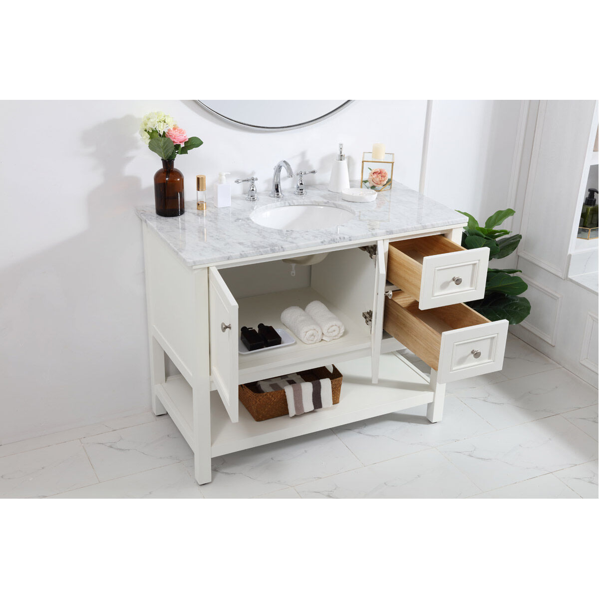 Metropolis 42 X 22 X 33.75 inch White Vanity Sink Set
