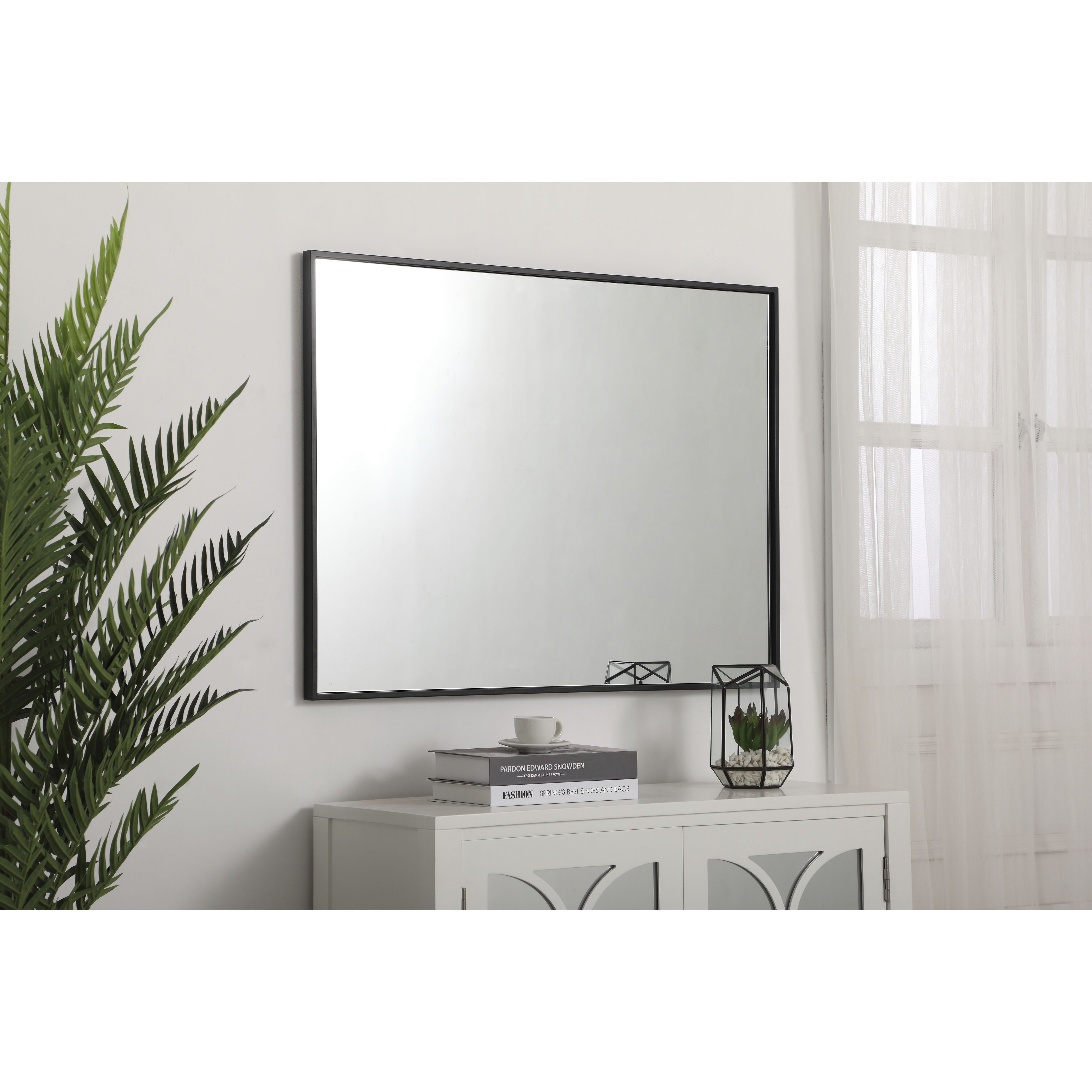 Monet 36 X 27 inch Black Wall Mirror