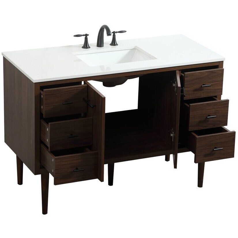 Cyrus 48 X 22 X 33.5 inch Walnut Vanity Sink Set in Not Included