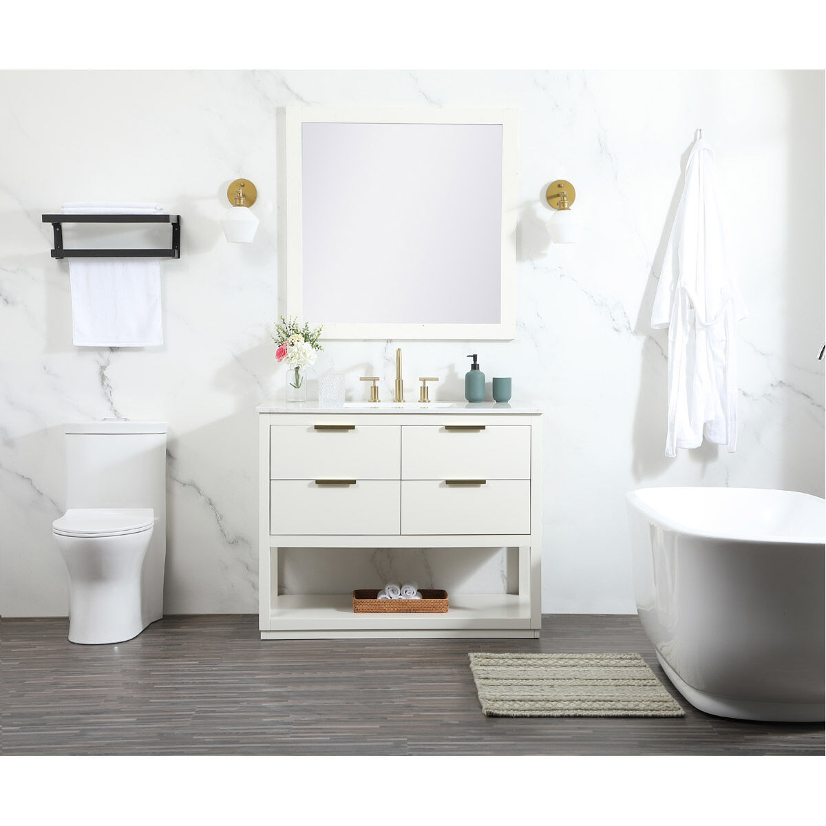 Larkin 42 X 22 X 34 inch White Vanity Sink Set
