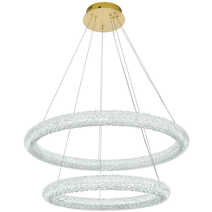 Bowen 2 Light 32 inch Satin Gold Chandelier Ceiling Light