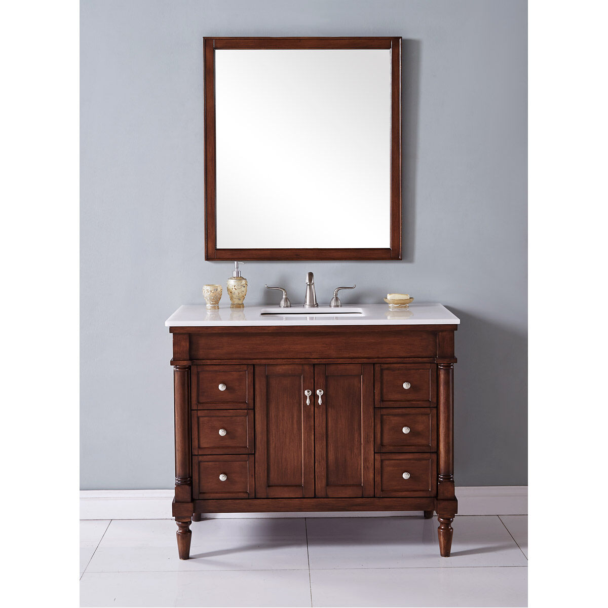 Lexington 42 X 21 X 35 inch Walnut Vanity Set