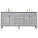 Bennett 72 X 21 X 35 inch Grey Vanity Sink Set