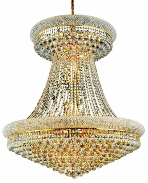 Primo 28 Light 36 inch Gold Foyer Ceiling Light in Royal Cut