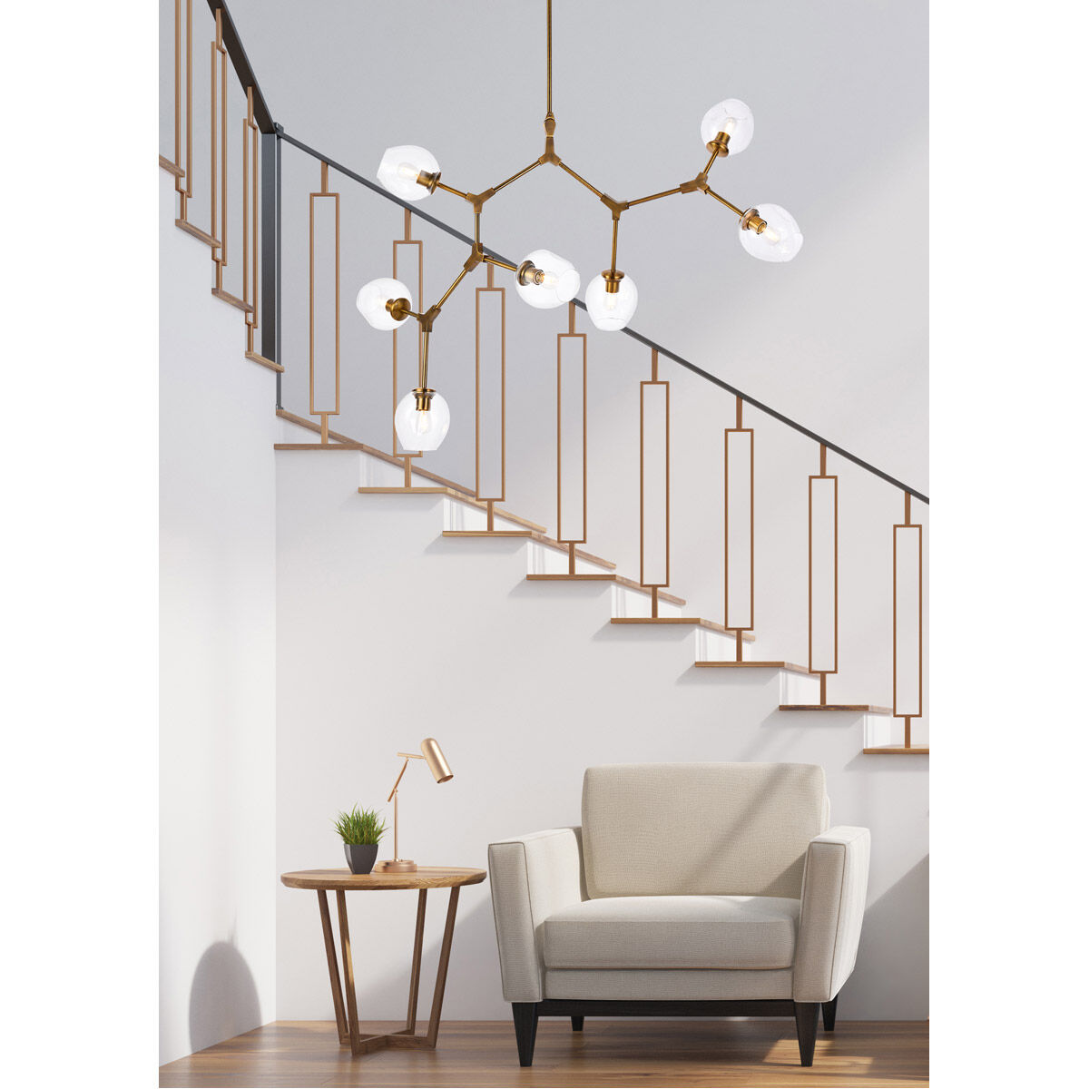 Cavoli 7 Light 57 inch Brass Chandelier Ceiling Light