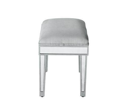 Reflexion 18 inch Antique Hand Rubbed Silver Dressing Stool