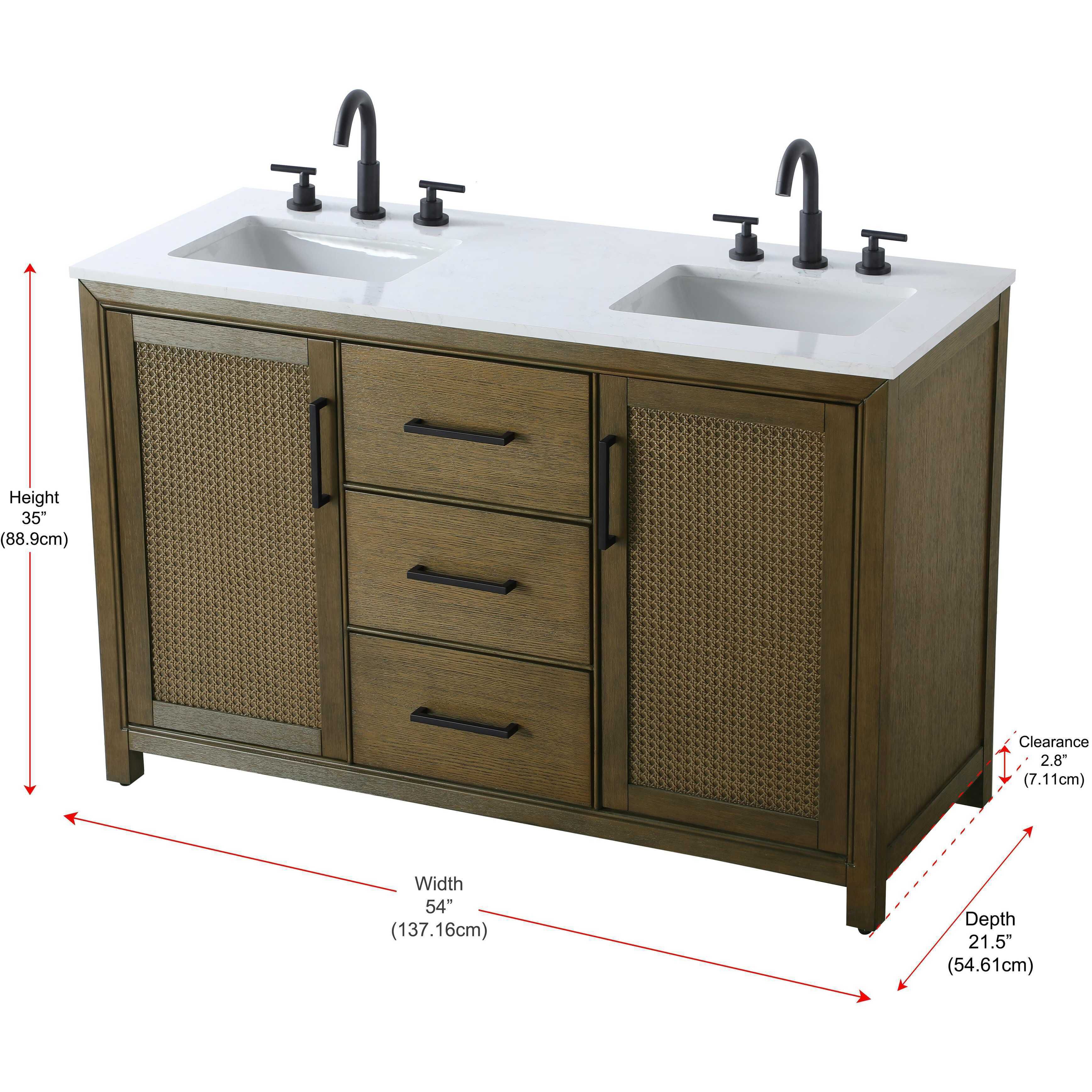 Alina 54 X 34 inch Hazel Oak Bathroom Vanity Cabinet