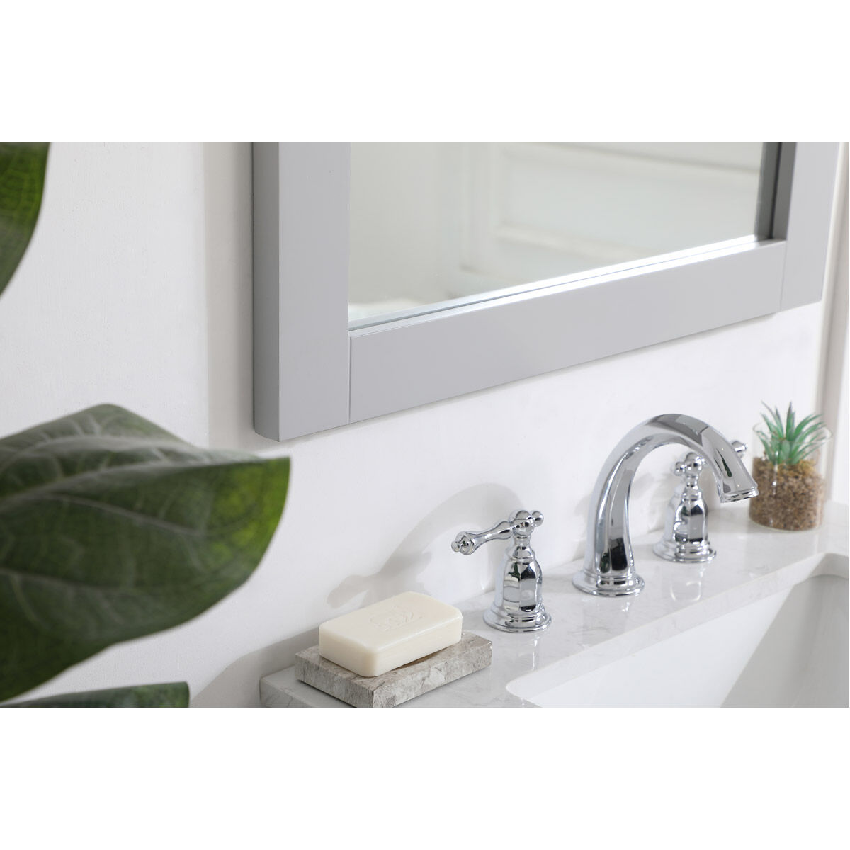 Aqua 36 X 24 inch Grey Wall Mirror