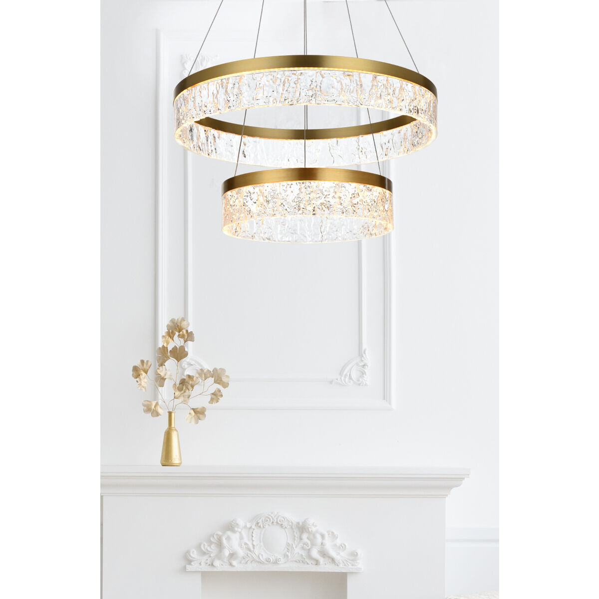 Linden 2 Light 22 inch Satin Gold Chandelier Ceiling Light