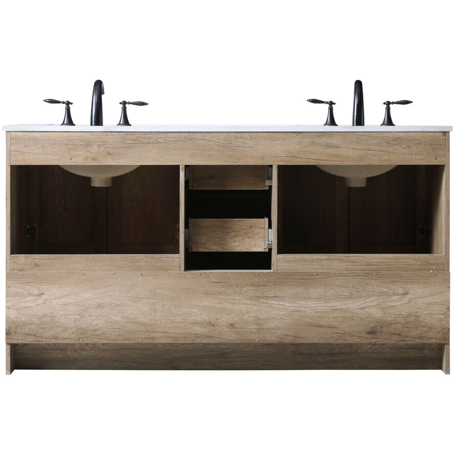 Soma 60 X 19 X 34 inch Natural Oak Vanity Sink Set in 2