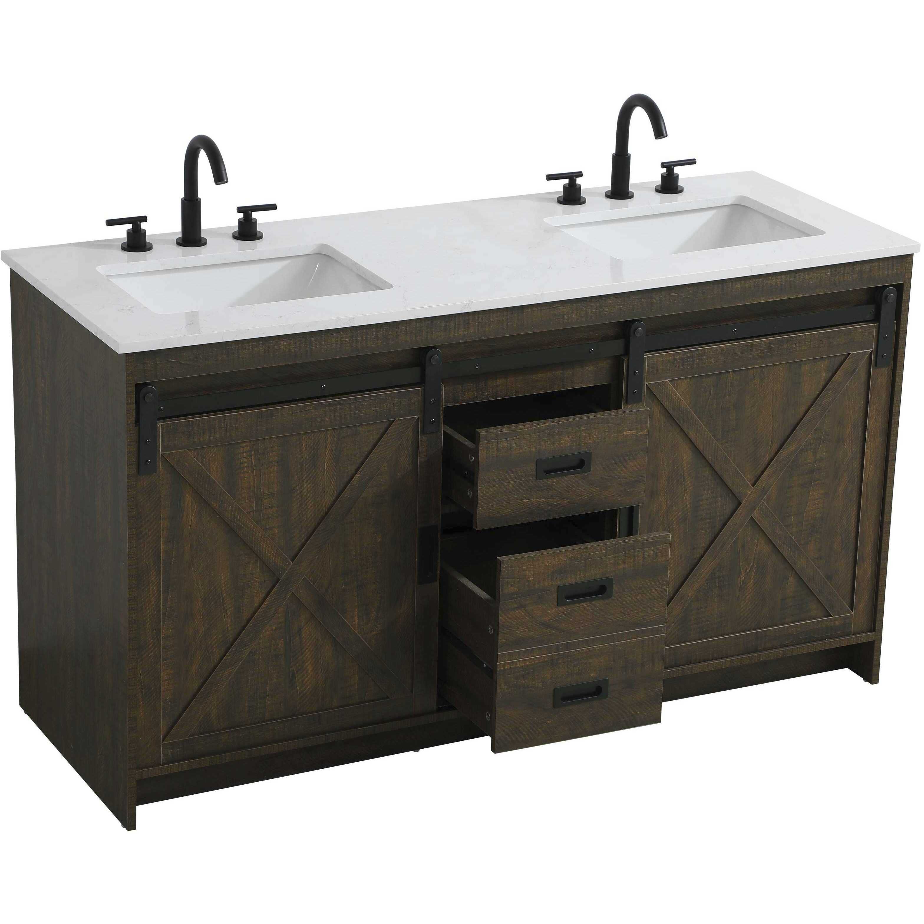 Austin 60 X 34 inch Expresso Bathroom Vanity Cabinet