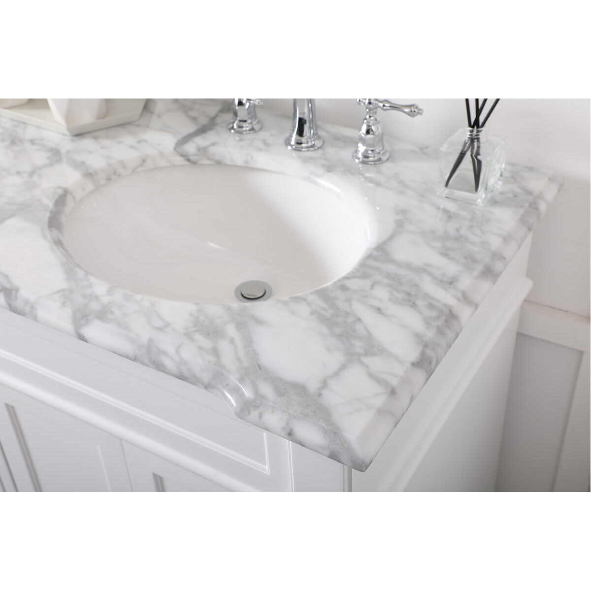 Wesley 60 X 21.5 X 35 inch White Vanity Sink Set