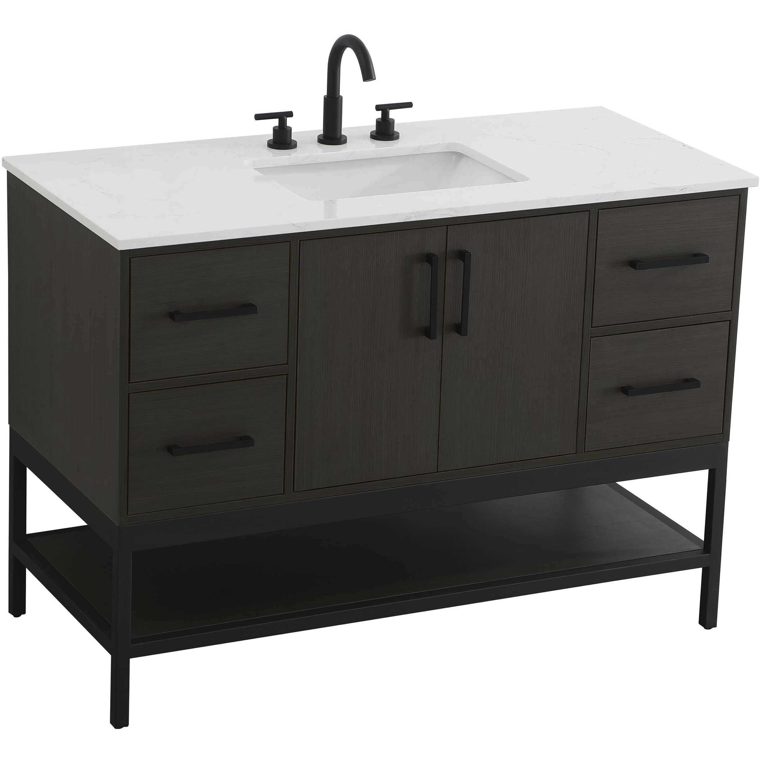 Lennox 48 X 34 inch Mocha Brown Bathroom Vanity Cabinet
