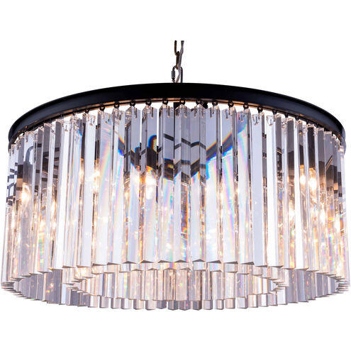 Sydney 8 Light 32 inch Matte Black Pendant Ceiling Light in Clear, Urban Classic
