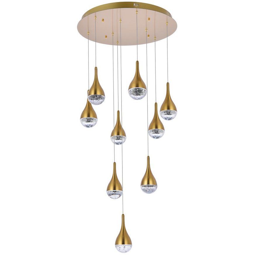 Amherst 9 Light 24 inch Satin Gold Chandelier Ceiling Light