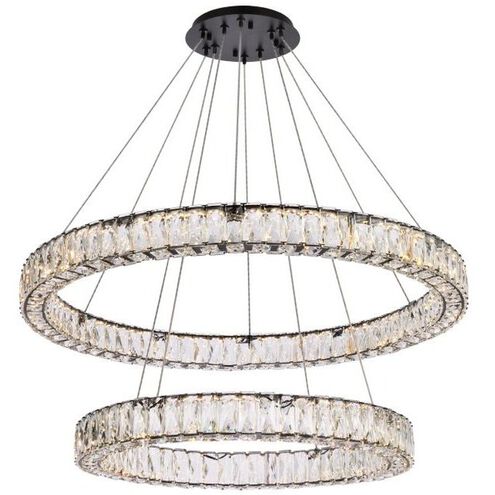 Monroe 2 Light 36 inch Black Chandelier Ceiling Light