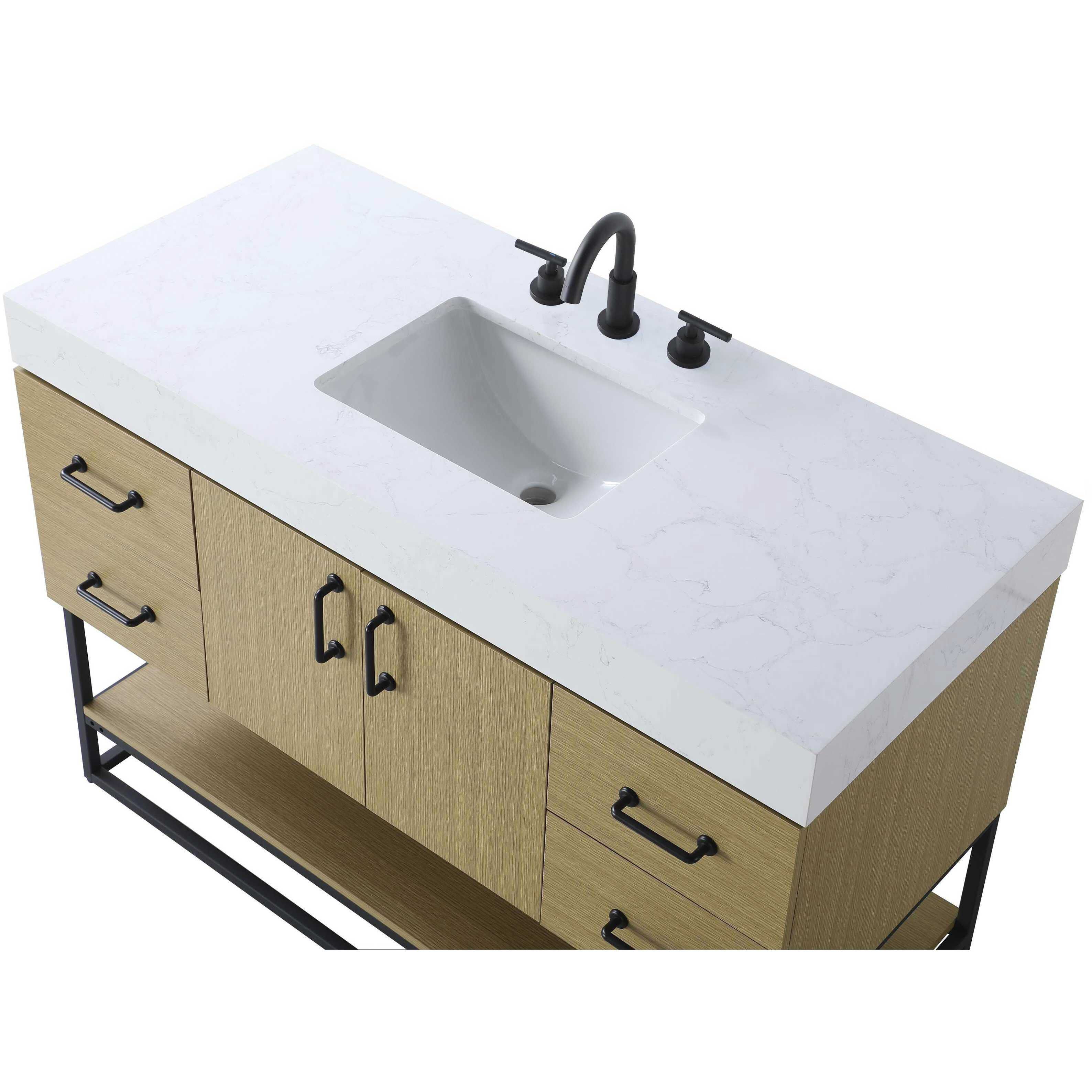 Caroline 48 X 34 inch Honey Brown Bathroom Vanity Cabinet