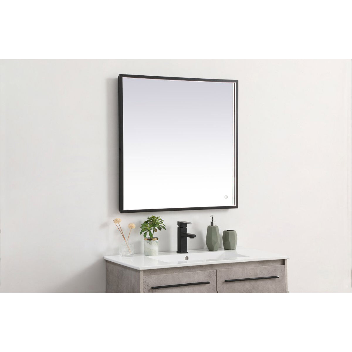 Pier 36 X 27 inch Black LED Mirror