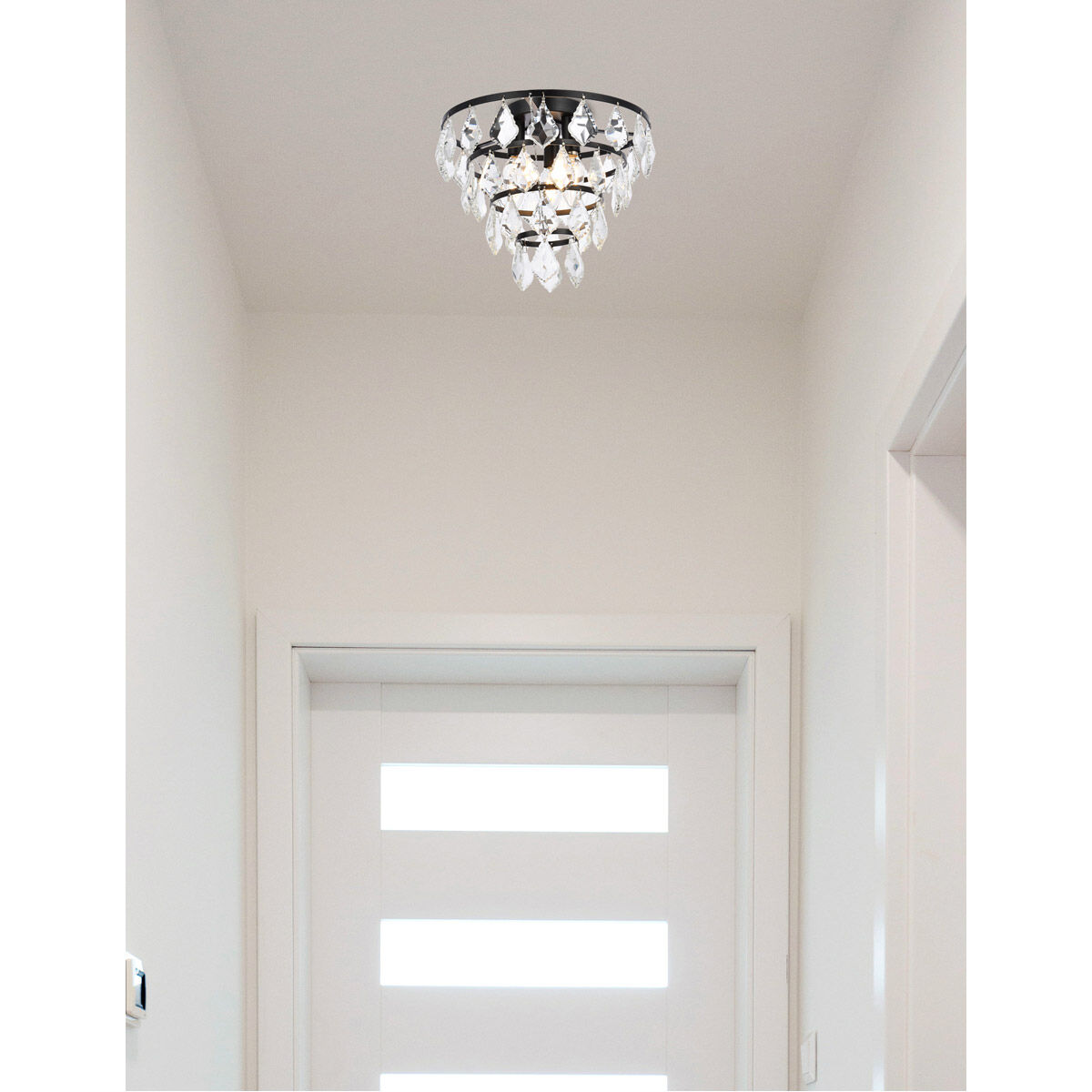 Ella 3 Light 12 inch Black Flush Mount Ceiling Light