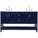 Aubrey 60 X 22 X 34 inch Blue Vanity Sink Set