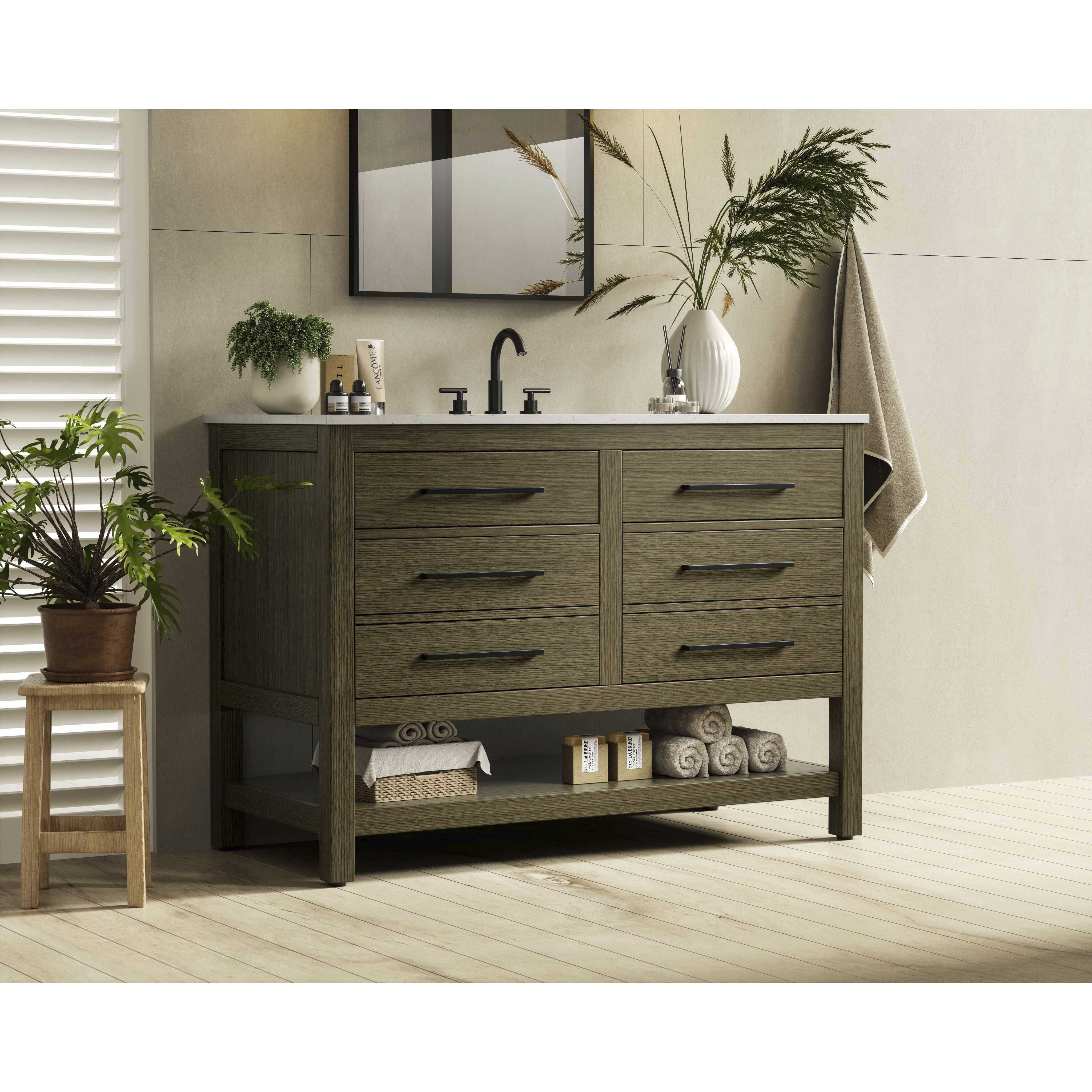 Karson 48 X 34 inch Chestnut Brown Bathroom Vanity Cabinet