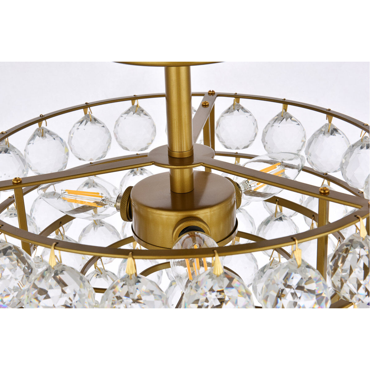 Savannah 3 Light 14 inch Brass Flush Mount Ceiling Light