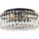 Maxime 4 Light 14 inch Black and Clear Flush Mount Ceiling Light