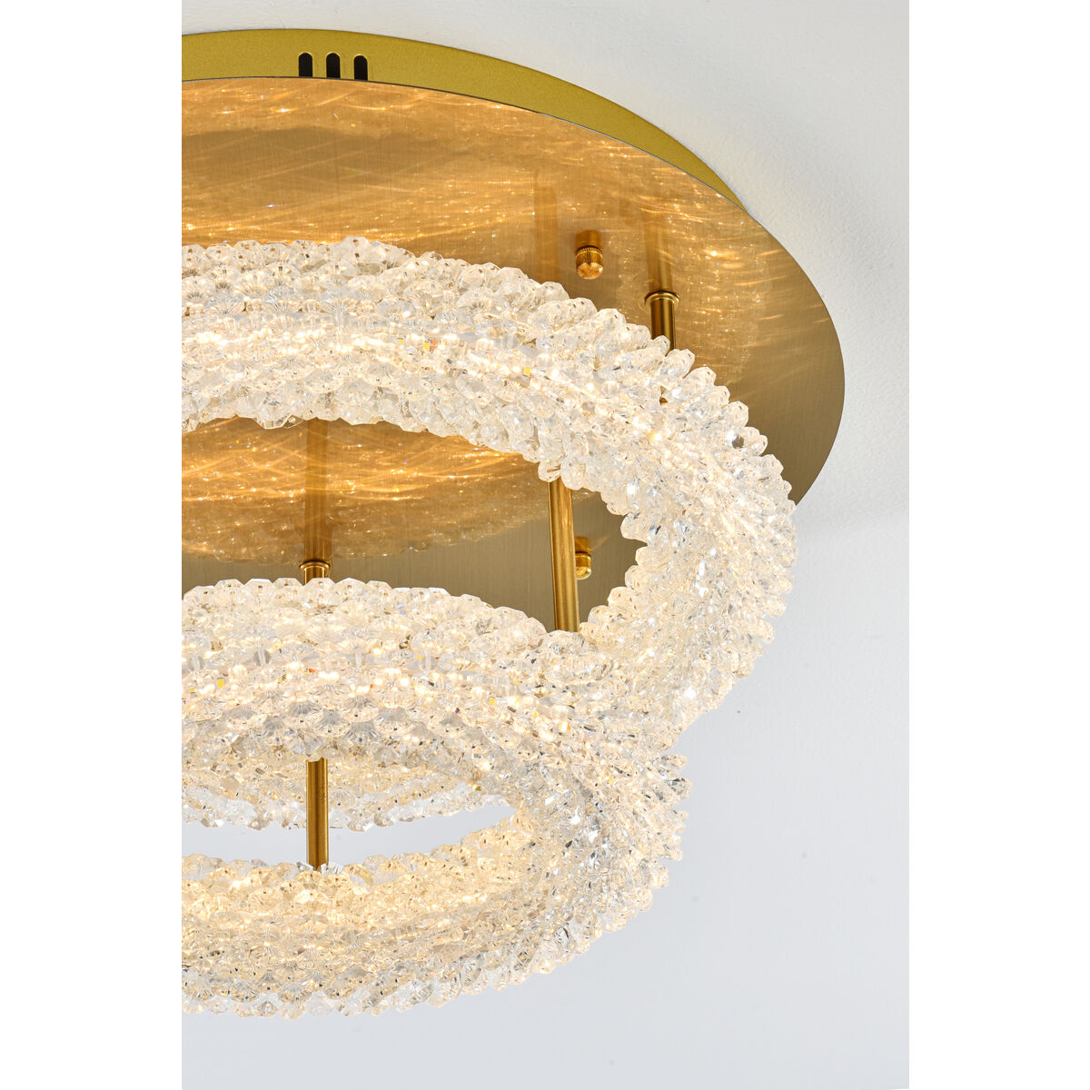 Bowen 2 Light 18 inch Satin Gold Flush Mount Ceiling Light