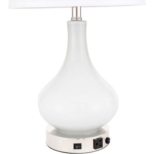 Alix 24 inch 40 watt Polished Nickel and White Table Lamp Portable Light