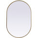 Asha 36 X 24 inch Brass Mirror in 24 x 36