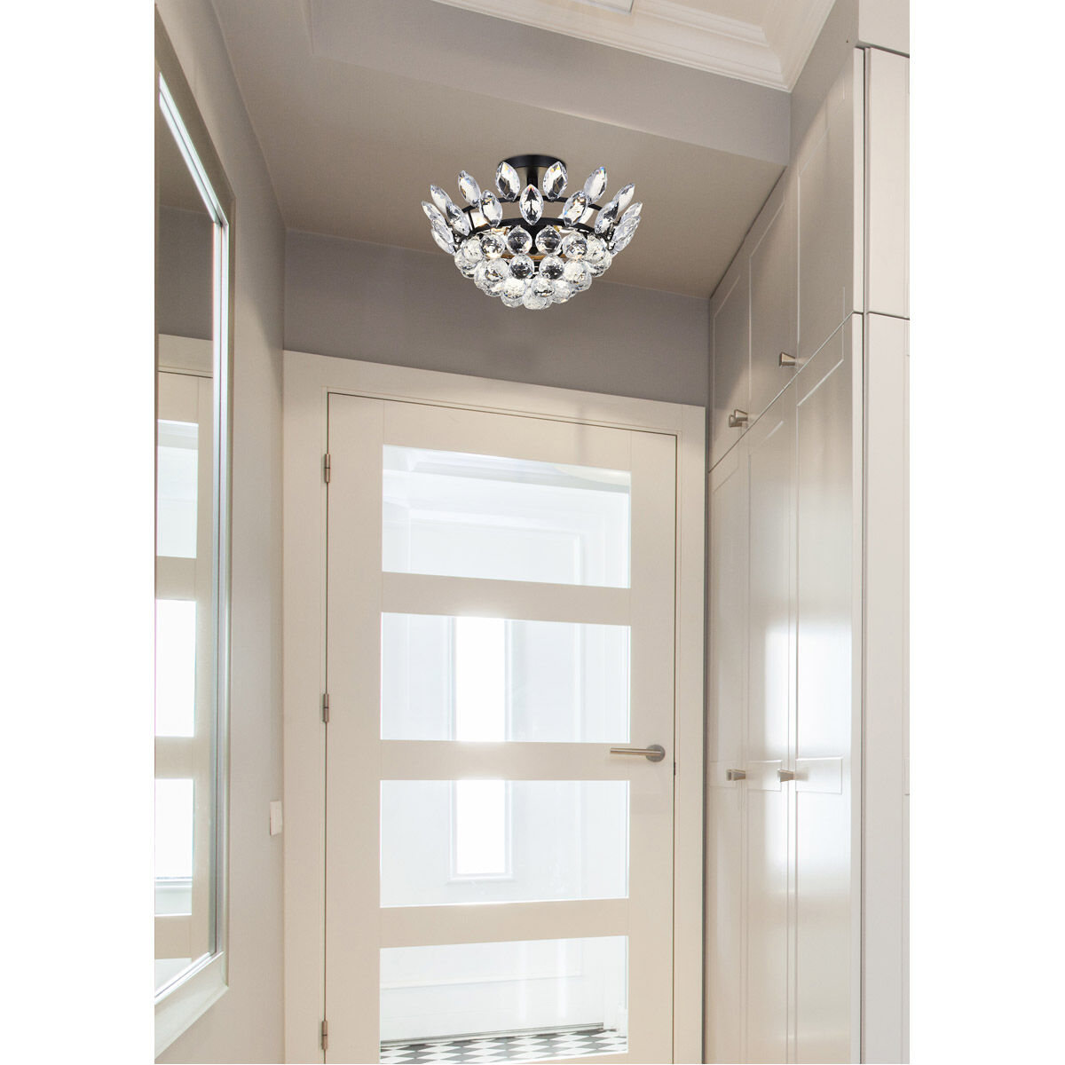 Emilia 3 Light 14 inch Black Flush Mount Ceiling Light